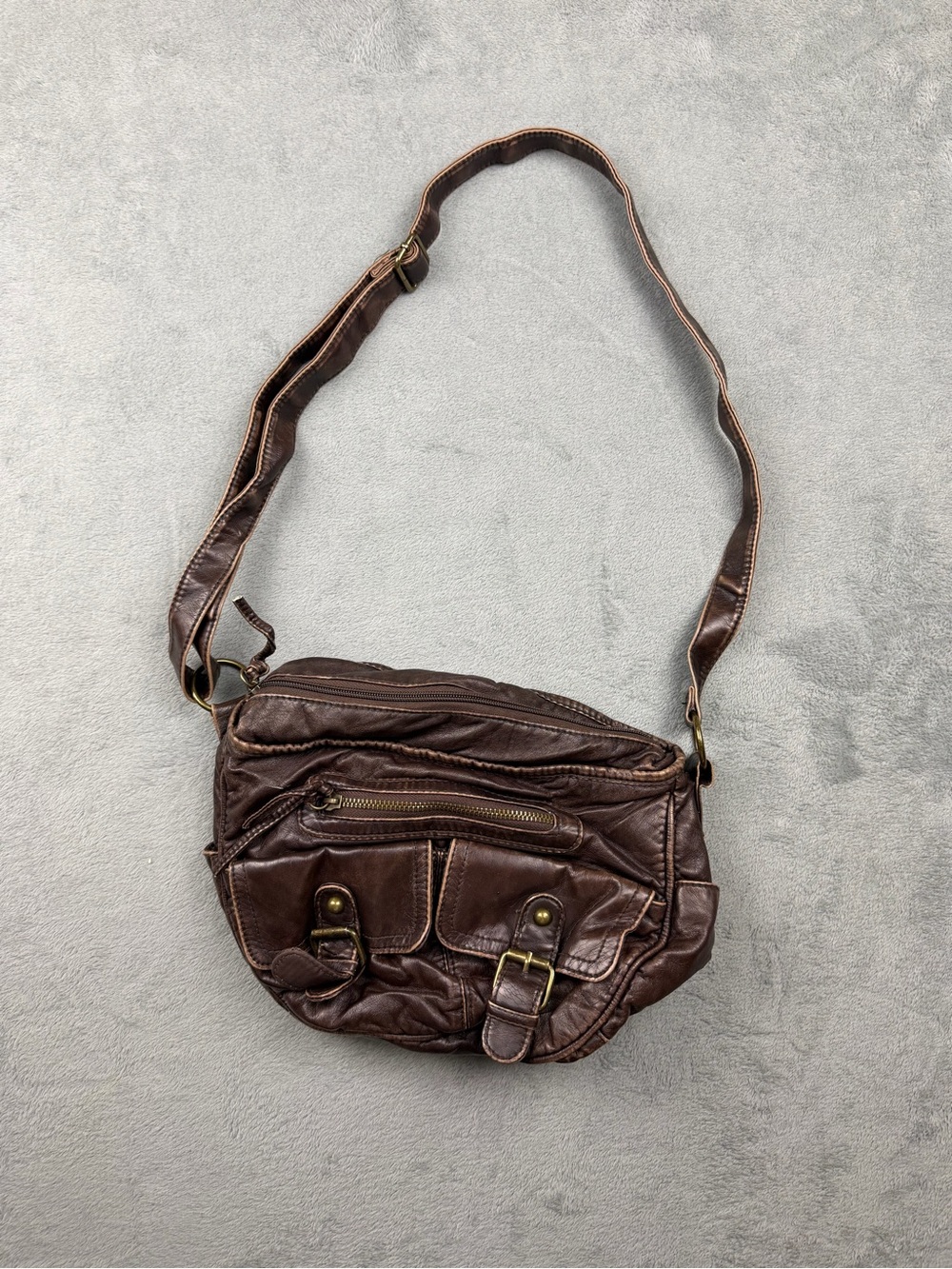 Mossimo Supply Co. Dark Brown Leather Messenger Bag